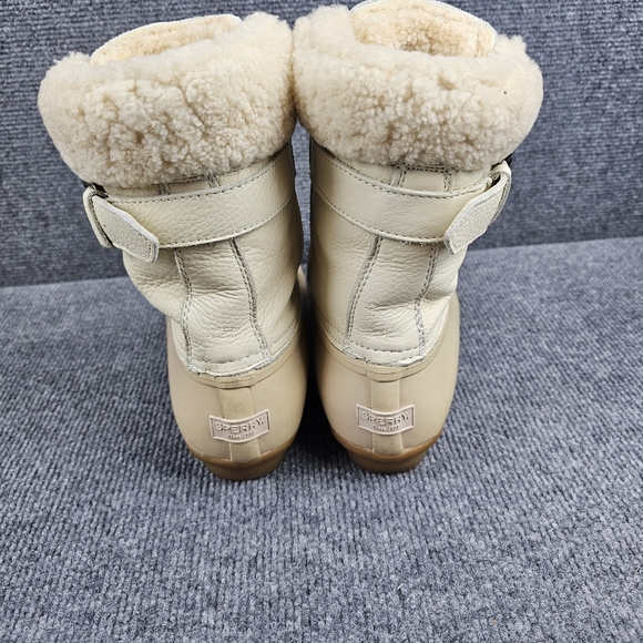 Sperry Duck Boots Womens Lambs Wool Ivory SHERPA Liner Size 9 STS82553 Winter - Picture 4 of 14